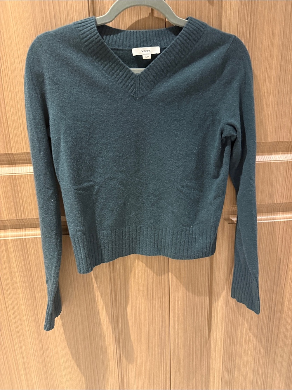 Vince Women's Deep Teal V-Neck Sweater